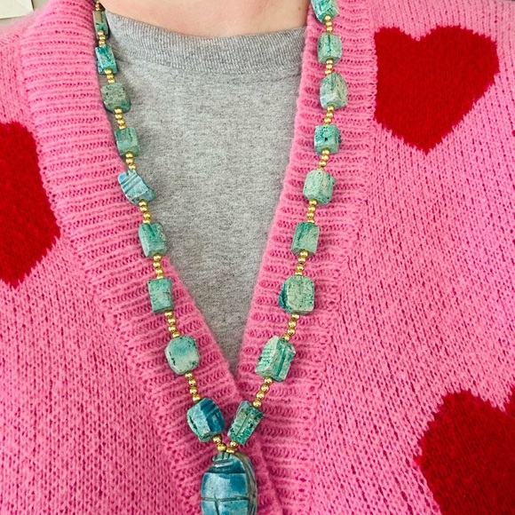 Jewelry - ❤️NEW YEARS SALE Beautiful Egyptian Beetle Scarab Stone Necklace